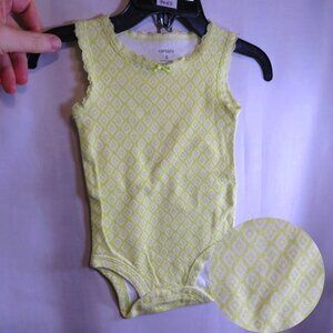 Baby Lime Green Diamond Bodysuit 6months 100% cotton